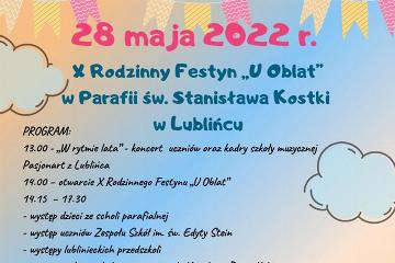 X Rodzinny Festyn „U Oblat” w Parafii św. Stanisława Kostki w Lublińcu [PROGRAM]