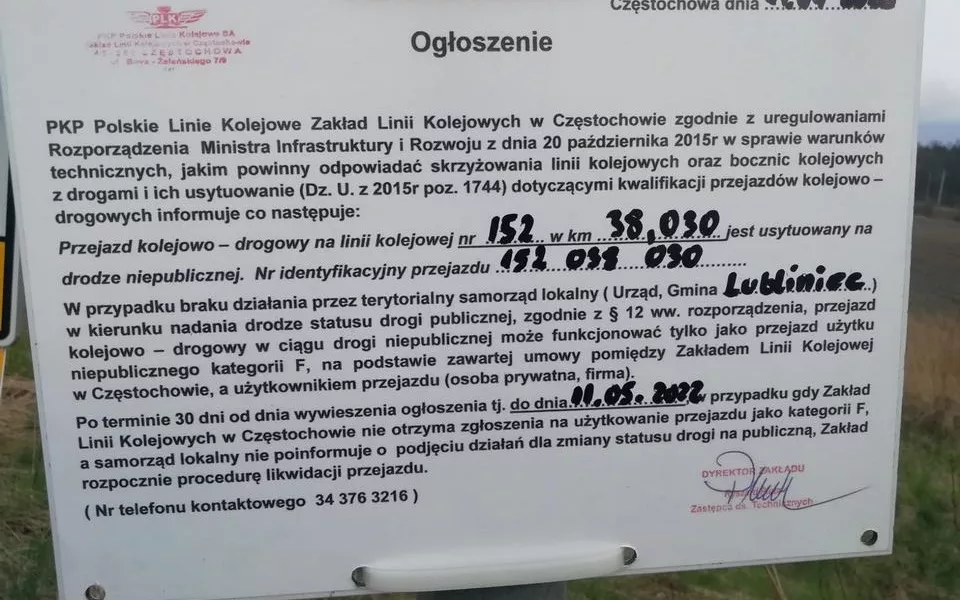 Przejazdy kolejowe w rejonie Droniowiczek zostaną utrzymane w dotychczasowej kategorii